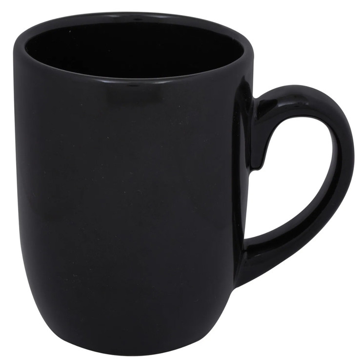 Plain Black Mug, 12 ounce