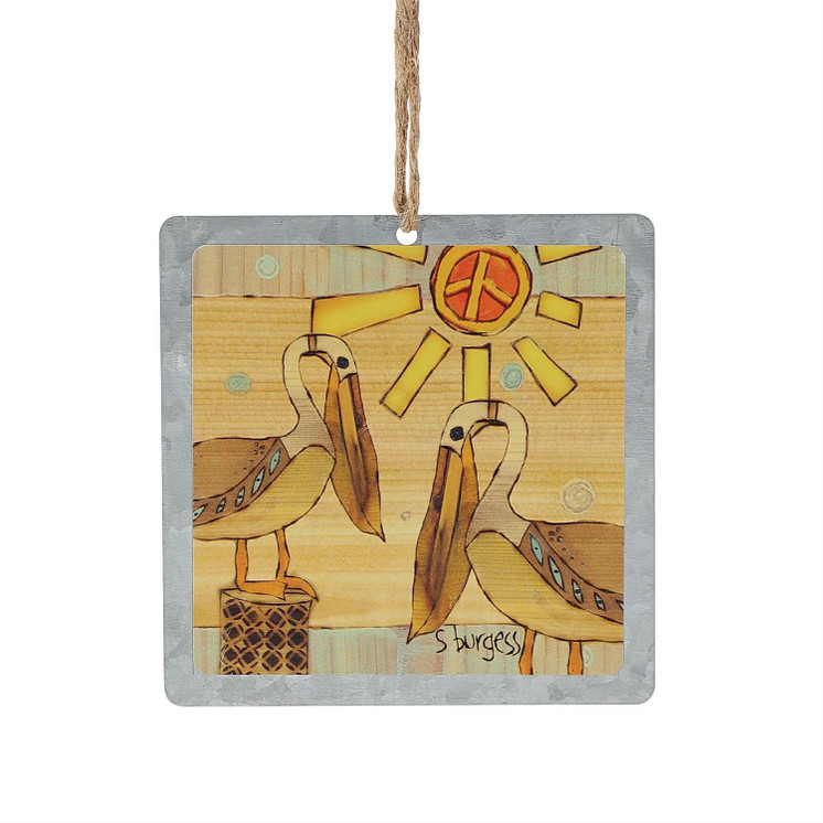 Day at the Beach Tin Hanging Ornament