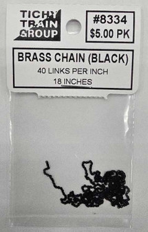 #8334 Brass Chain | Black | 40 links per in | 18" long
