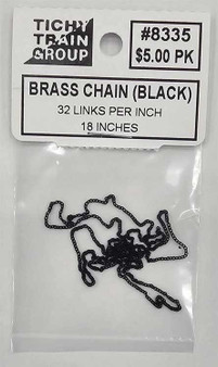 #8335 Brass Chain | Black | 32 links per in | 18" long