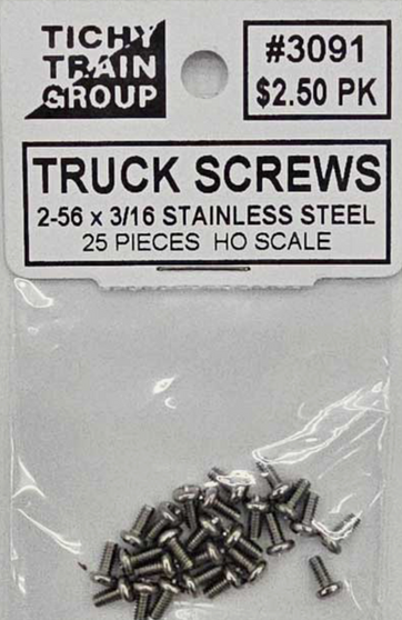 #3091 Truck Screws | 2-56 x 3/16" | 25 pack | Stainless Steel