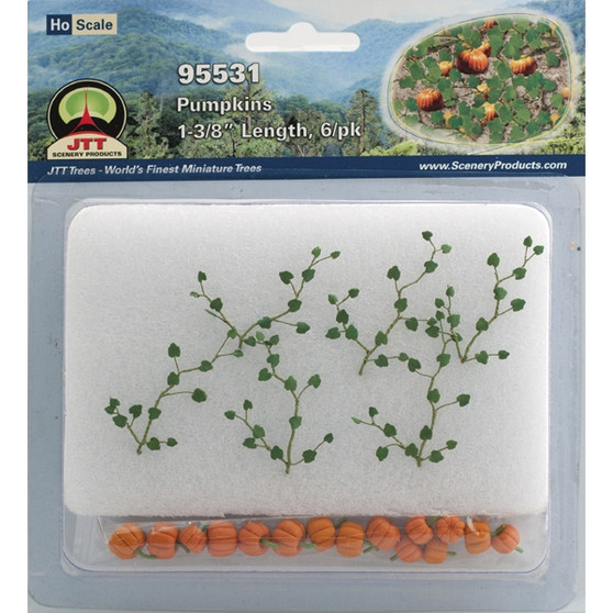 JTT Scenery 95531 Pumpkins | 1-3/8" long | HO-scale | 6/pk