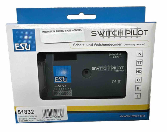 ESU 51832 SwitchPilot 3 | 8x Servo Decoder | DCC/MM Railcom | Display