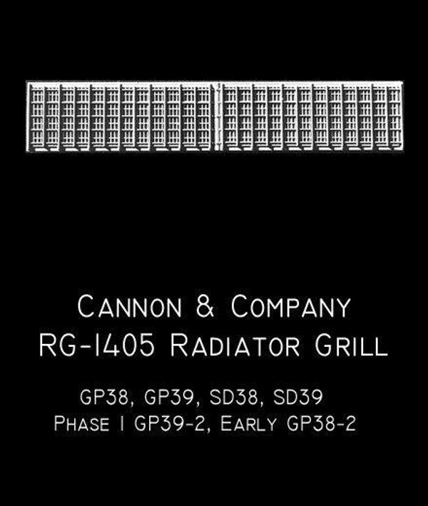 Cannon & Company RG-1405 Radiator Grille GP/SD38/39 +early Dash2's