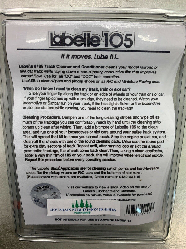 Labelle 105 DC & DCC Track Cleaner and Conditioning Full Kit