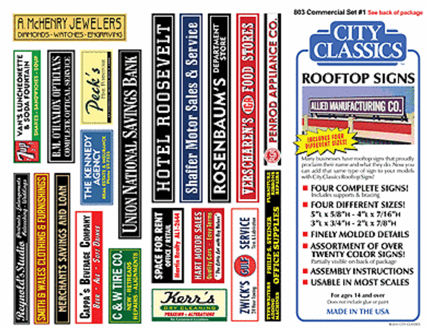 City Classics 803 Rooftop Signs - Kit -Commercial Signs #1