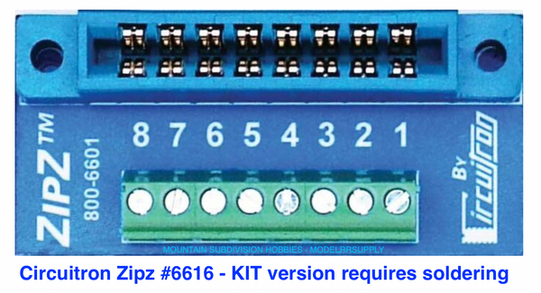 Circuitron 6616 ZipZ-KIT Solderless Connection System for Tortoise and SMAIL 6 Pack