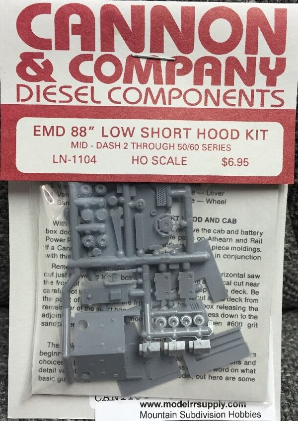 Cannon & Company 1104 EMD 88" Short Hood Kit Post 1977, GP60 SD70 (Kit)