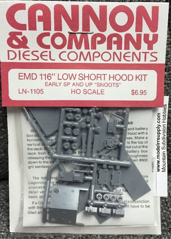 Cannon & Company 1105 EMD 116" Short Hood Kit UP & SP SNOOTS Nose (Kit)