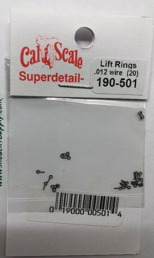 Cal-Scale 501 HO Lift Rings .012 Wire pkg/20