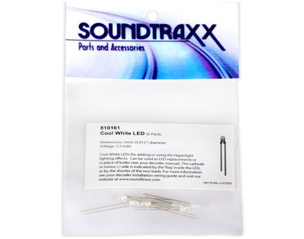Soundtraxx 810161 LED 6 PK Cool White 3mm