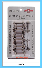 InterMountain 40070 12 Pack HO 33" High Detail Insulated Metal Wheelsets / axles (12)