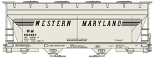 Accurail 2217 HO ACF 2-Bay Covered Hopper | Western Maryland WM #604987| Kit