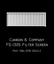 Cannon & Company FS-1305 Inertial Filter Screen Late Dash 2 SDs