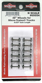 60054 N scale 36" wheels for Micro-Trains trucks (12 pack)