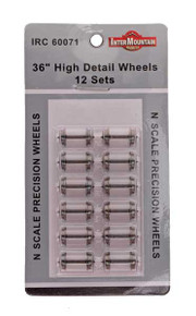 60071 N scale 36" High Detail Brass Wheelsets (12 pack)