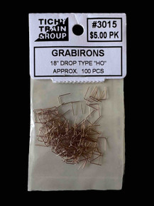 #3015 HO 18" Drop Grabirons | Phosphor Bronze | 100 pack