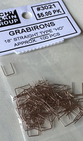#3021 HO 18" Straight Grabirons | Phosphor Bronze | 100 pack