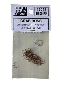 #3053 HO 24" Straight Grabirons | Phosphor Bronze | 50 pack