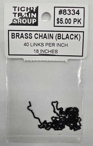 #8334 Brass Chain | Black | 40 links per in | 18" long