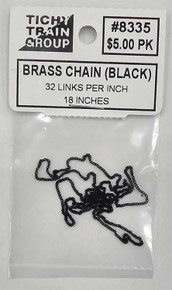 #8335 Brass Chain | Black | 32 links per in | 18" long