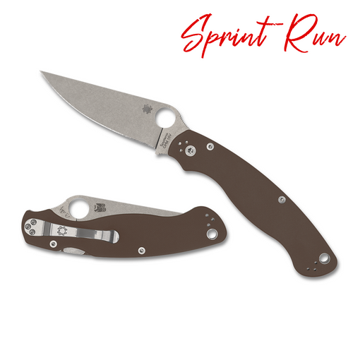 Spyderco Military 2 Brown G-10 CPM® 15V Sprint Run C36GPBN15V2