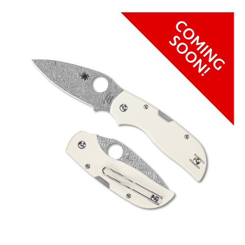 Spyderco Chaparral® Ivory G-10 Damasteel® C152GPIVD