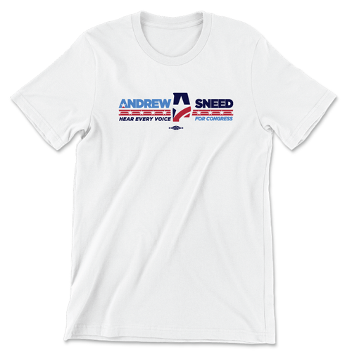Andrew Sneed Horizontal Logo (Unisex White Tee)