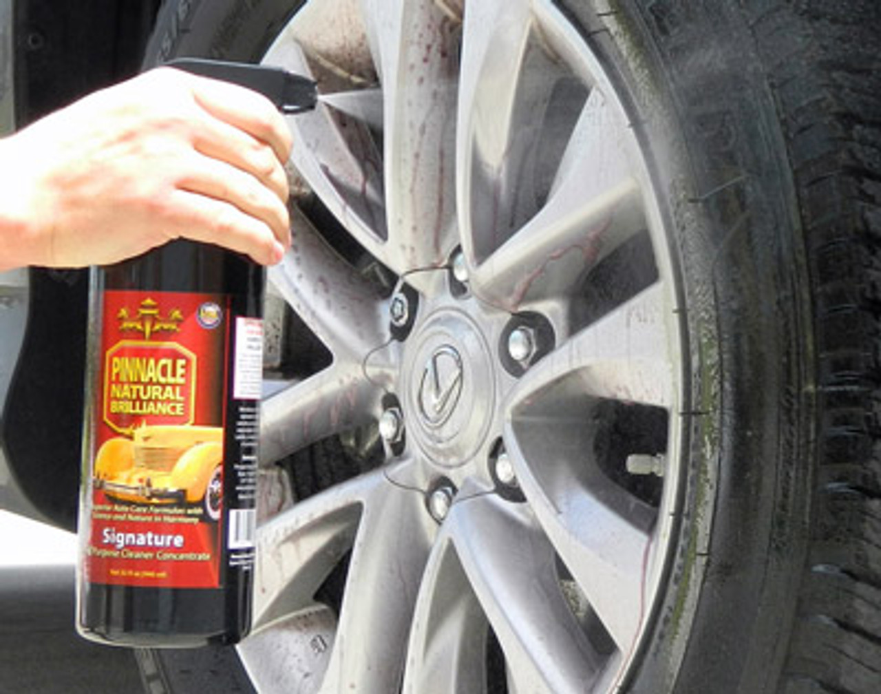 Pinnacle Black Onyx Tire Gel protects and shines tires, rubber