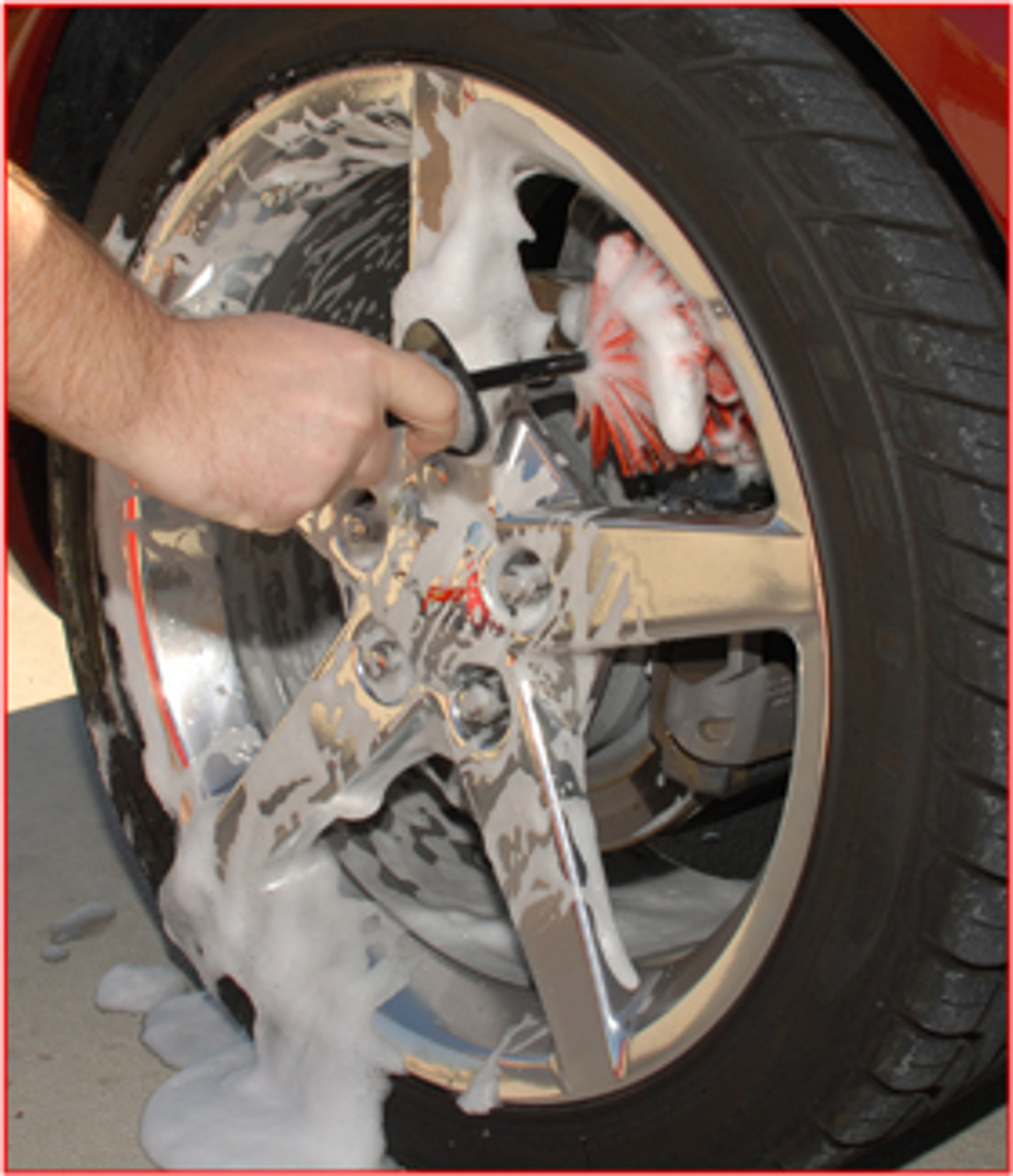 Wheel and Rim Brush - Durable, Non-abrasive, Long Handle