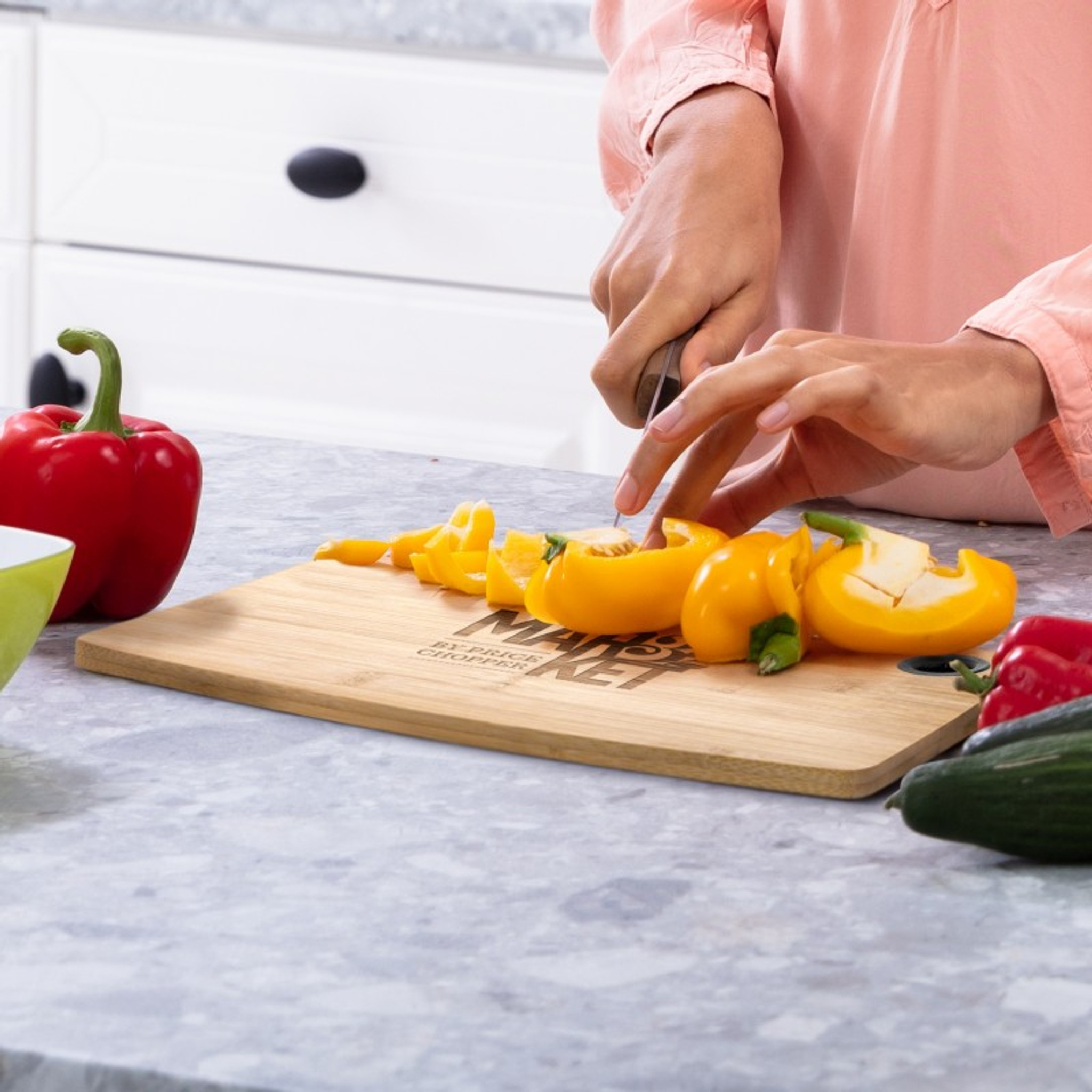 13 Bamboo Cutting Board w/ Silicone Grip