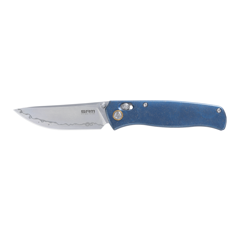 SRM Ambi Lock Folding Knife Medal 255L-TE2 (Laminated 140Cr Steel Blade, TC4 Titanium Handle)