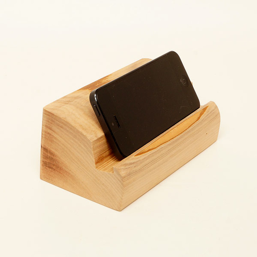 Tablet or phone stand in Pacific Madrone wood - Oregon Heartwood