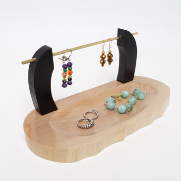 Live-edge maple jewelry display