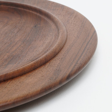 Black walnut platter with beaded rim