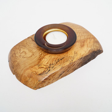 Oregon oak burl tealight holder
