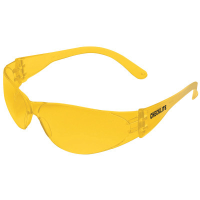 MCR Safety CL114 Checklite Safety Glasses, Amber Lens, Duramass Hard