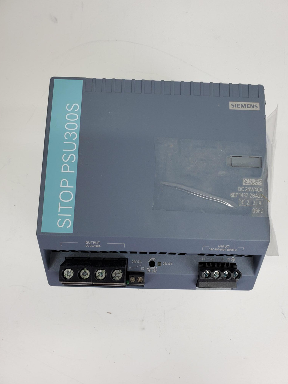 SIEMENS CORP 6EP1437-2BA20 Power Supply; 3 PH, AC-DC, 24V, 40A