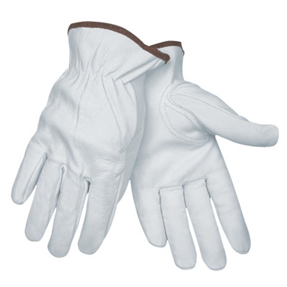 MCR Safety 3611L山羊皮驾驶员手套，大，白色/棕色，白色(12计数)