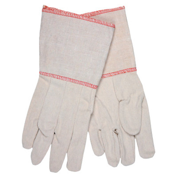 MCR安全8200G棉帆布手套，大，天然，塑化手套袖口(12计数)
