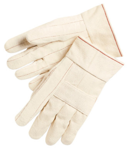 MCR安全9124K帆布双掌和热磨手套，棉/无衬里，大(12计数)