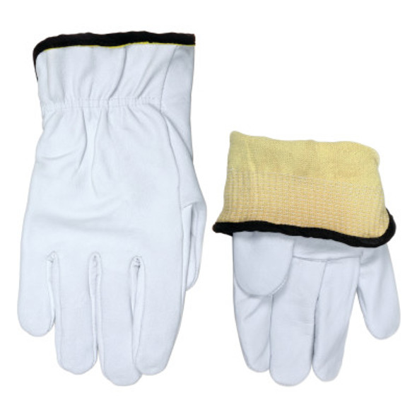 MCR安全3601KS高级级山羊皮驾驶员手套，小型，皮革，凯夫拉纤维，白色(12计数)