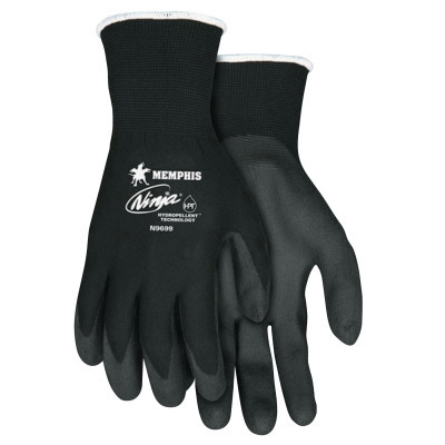 MCR Safety N9699L Ninja HPT Coated Gloves, Large, Black