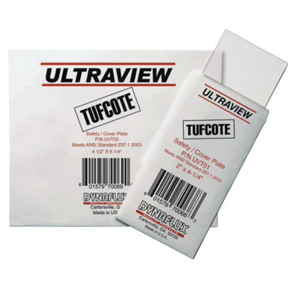 Dynaflux UVT01 TUFCOTE双用途安全/盖透镜，2 x 4 1/4，聚碳酸酯，透明