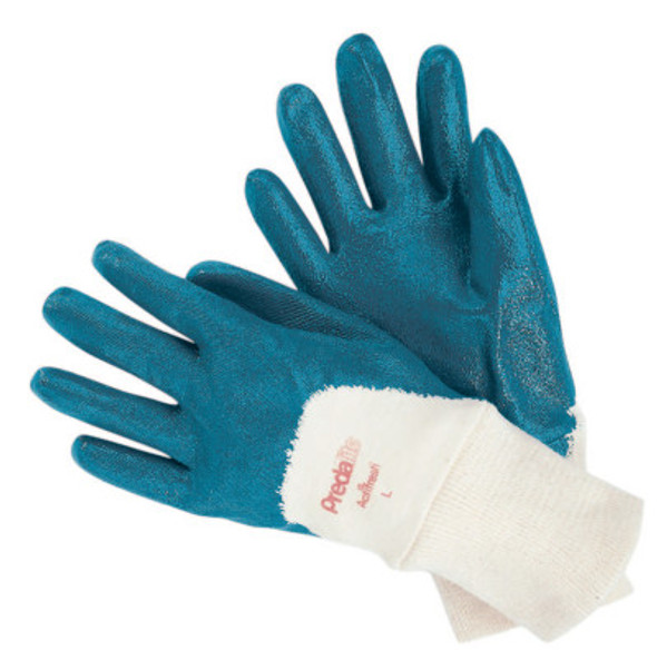 MCR安全9780L预dalite丁腈手套，蓝色，手掌涂层，光滑表面(12计数)