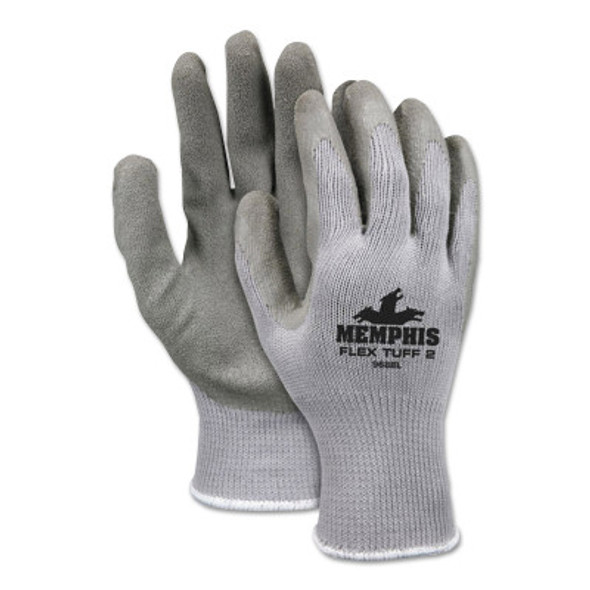 MCR安全9688XL弹性凝芙- ii乳胶涂覆手套，x -大，灰色(12计数)