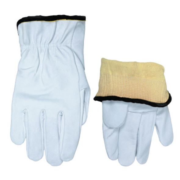 MCR安全3601KXL山羊皮驾驶员手套，山羊皮/凯夫拉尔，白色/蓝色