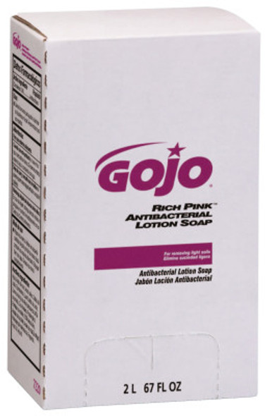GOJO INDUSTRIES INC 7220-04富粉色抗菌洗剂肥皂，柑橘类，盒装袋装，2000毫升(4计数)