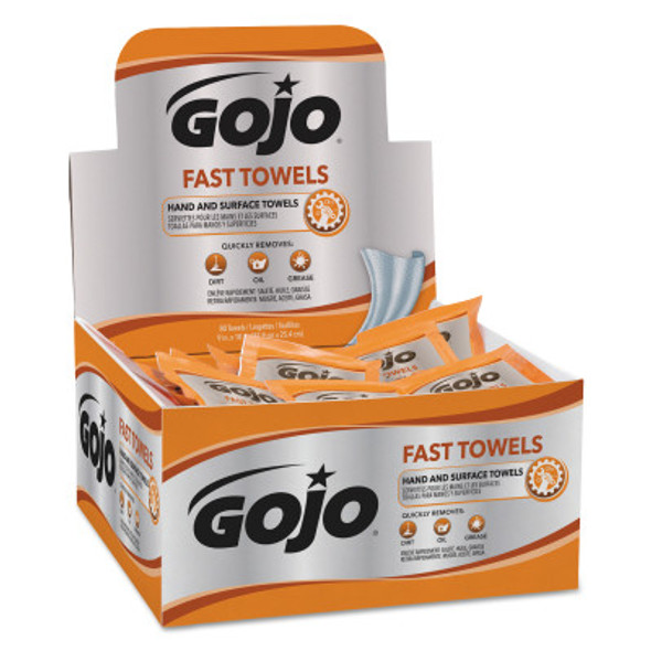 GOJO INDUSTRIES INC 6280-04快速擦拭手清洁毛巾，柑橘，湿擦拭展示包