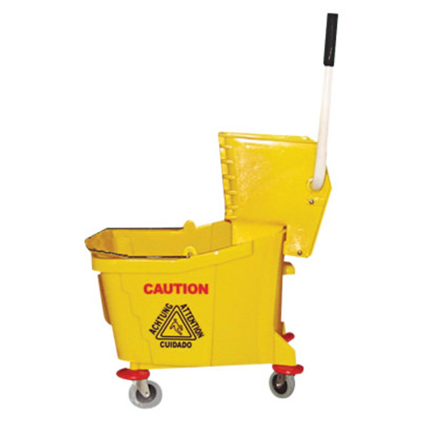 塑料拖把桶，带绞水器，26 qt至35 qt，黄色